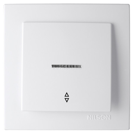 Выключатель одноклавишный проходной с подсветкой Touran белый, Nilson (24111008) фото