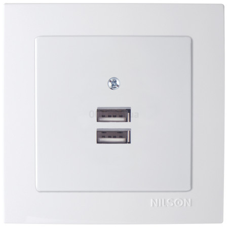 Розетка USB двойная Touran белая, Nilson (24111081) фото