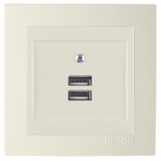 Розетка USB подвійна Touran крем, Nilson міні-фото