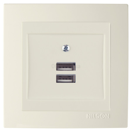 Розетка USB двойная Touran крем, Nilson (24121081) фото