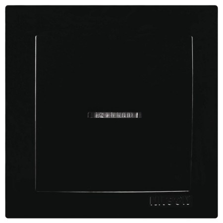 Выключатель одноклавишный с подсветкой Touran черный, Nilson (24221002) фото