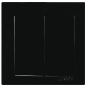 Выключатель двухклавишный Touran черный, Nilson мини-фото