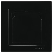 Розетка с заземлением и крышкой Touran черная, Nilson мини-фото