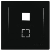 Розетка компьютерная/телефонная без модуля Touran черная, Nilson мини-фото