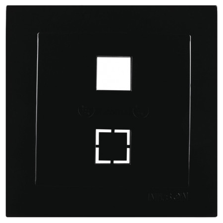 Розетка компьютерная/телефонная без модуля Touran черная, Nilson (24221042) фото