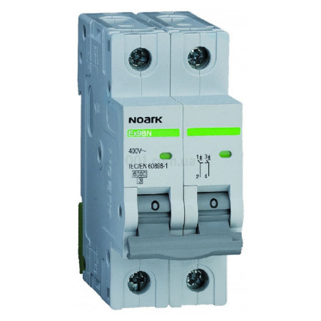 Модульний автоматичний вимикач Ex9BN 6kA хар-ка B 10A 2P, NOARK (100036) фото