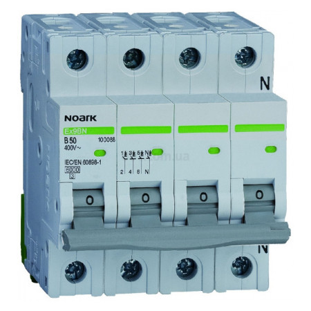 Модульний автоматичний вимикач Ex9BN 6kA хар-ка B 32A 3P+N, NOARK (100071) фото