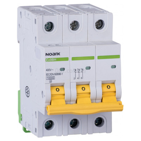 Модульний автоматичний вимикач Ex9BH 10kA хар-ка C 10A 3P, NOARK (100411) фото