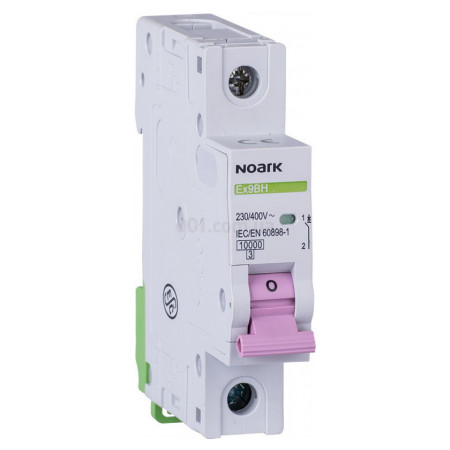 Модульний автоматичний вимикач Ex9BH 10kA хар-ка D 1A 1P, NOARK (100450) фото