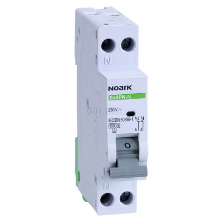 Модульний автоматичний вимикач Ex9PN-N 1 DIN 6kA хар-ка C 3A 1P+N, NOARK (101613) фото