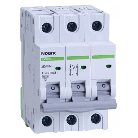 Модульний автоматичний вимикач Ex9BS 4,5kA хар-ка B 6A 3P, NOARK (102075) фото