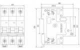 Модульный автоматический выключатель Ex9BN 6kA хар-ка B 50A 3P, NOARK изображение 2 (габаритные размеры)