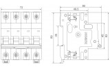 Модульный автоматический выключатель Ex9BH 10kA хар-ка D 4A 3P+N, NOARK изображение 2 (габаритные размеры)