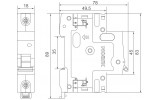 Модульный автоматический выключатель Ex9BS 4,5kA хар-ка C 16A 1P, NOARK изображение 2 (габаритные размеры)