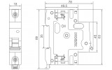 Модульный автоматический выключатель Ex9BP-JX(+) 10kA хар-ка K 63A 250V DC 1P, NOARK изображение 2 (габаритные размеры)