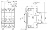 Модульный автоматический выключатель Ex9B40J 6kA хар-ка C 4A 40,5мм 4P, NOARK изображение 2 (габаритные размеры)