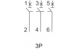 Модульный автоматический выключатель Ex9BN 6kA хар-ка B 2A 3P, NOARK изображение 4 (схема)