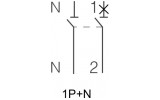 Модульный автоматический выключатель Ex9PN-N 1 DIN 6kA хар-ка B 20A 1P+N, NOARK изображение 4 (схема)