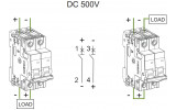 Модульный автоматический выключатель Ex9BP-JX(+) 10kA хар-ка C 40A 500V DC 2P, NOARK изображение 4 (схема)