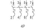 Модульный автоматический выключатель Ex9B40J 6kA хар-ка C 4A 40,5мм 4P, NOARK изображение 4 (схема)
