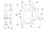 Дифавтомат Ex9BL-H 10kA 1P+N хар-ка C 40A 300мА тип AC, NOARK изображение 2 (габаритные размеры)