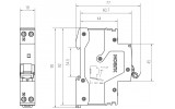 Дифавтомат 1 модуль Ex9NLE EL 6кА 1P+N хар-ка C 40A 30мА тип A, NOARK изображение 2 (габаритные размеры)