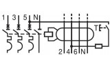 Диференційний автомат Ex9NL-N 6кА 3P+N хар-ка C 25A 30мА тип AC, NOARK зображення 5 (схема)