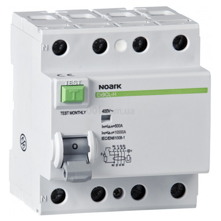 Диференційний вимикач (ПЗВ) Ex9CL-H 10kA 4P 25A 100mA тип AC, NOARK (100653) фото