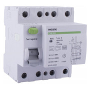 Диференційний вимикач (ПЗВ) Ex9LB63 10kA 3P+N 25A 30mA тип B, NOARK міні-фото
