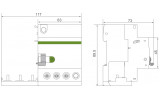 Диференційний модуль Ex9LE 3P+N 63A 10mA тип AC, NOARK зображення 2 (габаритні розміри)