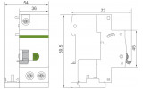 Диференційний модуль Ex9LE 1P+N 63A 30mA тип AC, NOARK зображення 2 (габаритні розміри)