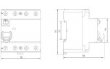 Дифференциальный выключатель (УЗО) Ex9CL-H 10kA 4P 63A 300mA тип AC, NOARK изображение 2 (габаритные размеры)