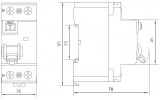 Дифференциальный выключатель (УЗО) Ex9CL-H 10kA 2P 25A 30mA тип A, NOARK изображение 2 (габаритные размеры)
