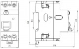 Дифференциальный выключатель (УЗО) Ex9L-N 6kA 2P 40A 30mA тип A, NOARK изображение 2 (габаритные размеры)