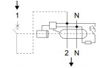 Диференційний модуль Ex9LE 1P+N 40A 100mA тип AC, NOARK зображення 4 (схема)