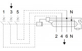 Диференційний модуль Ex9LE 3P+N 63A 100mA тип AC, NOARK зображення 4 (схема)