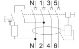 Дифференциальный выключатель (УЗО) Ex9L-N 6kA 4P 63A 100mA тип G+A, NOARK изображение 4 (схема)
