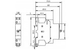 Контактор модульный с ручным управлением Ex9CH16M 16A 24V AC 2НО, NOARK изображение 2 (габаритные размеры)