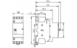 Контактор модульный с ручным управлением Ex9CH16M 16A 24V AC 3НО+1НЗ, NOARK изображение 2 (габаритные размеры)