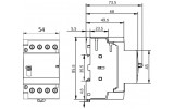 Контактор модульный с ручным управлением Ex9CH32M 32A 24V AC 2НО+2НЗ, NOARK изображение 2 (габаритные размеры)