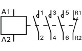 Контактор модульный с ручным управлением Ex9CH16M 16A 24V AC 3НО+1НЗ, NOARK изображение 3 (схема)