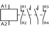 Контактор модульный с ручным управлением Ex9CH20M 20A 24V AC 2НО+2НЗ, NOARK изображение 3 (схема)