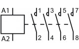 Контактор модульный с ручным управлением Ex9CH32M 32A 220-240V AC 4НО, NOARK изображение 3 (схема)