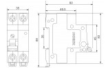 Выключатель нагрузки Ex9I125 2P 80A, NOARK изображение 2 (габаритные размеры)