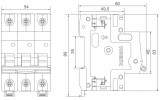 Выключатель DC нагрузки Ex9IP 3P 32A, NOARK изображение 2 (габаритные размеры)