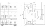 Выключатель нагрузки Ex9BI 4P 63A, NOARK изображение 2 (габаритные размеры)