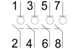 Выключатель нагрузки Ex9I125 4P 40A, NOARK изображение 3 (схема)