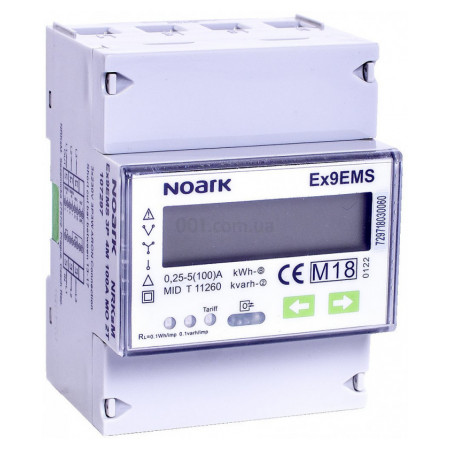 Счетчик электроэнергии Ex9EMS 3P 4M 100A 2T 3-фазный 4MU 100A 2-тарифный, NOARK (107295) фото