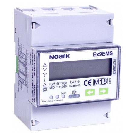 Лічильник електроенергії Ex9EMS 3P 4M 100A MB 2T 3-фазний 4MU 100A Mbus 2-тарифний, NOARK (107296) фото