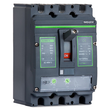Автоматичний вимикач Ex9M2S TM AC160 3P 160A 36кА габарит M2, NOARK (101294) фото